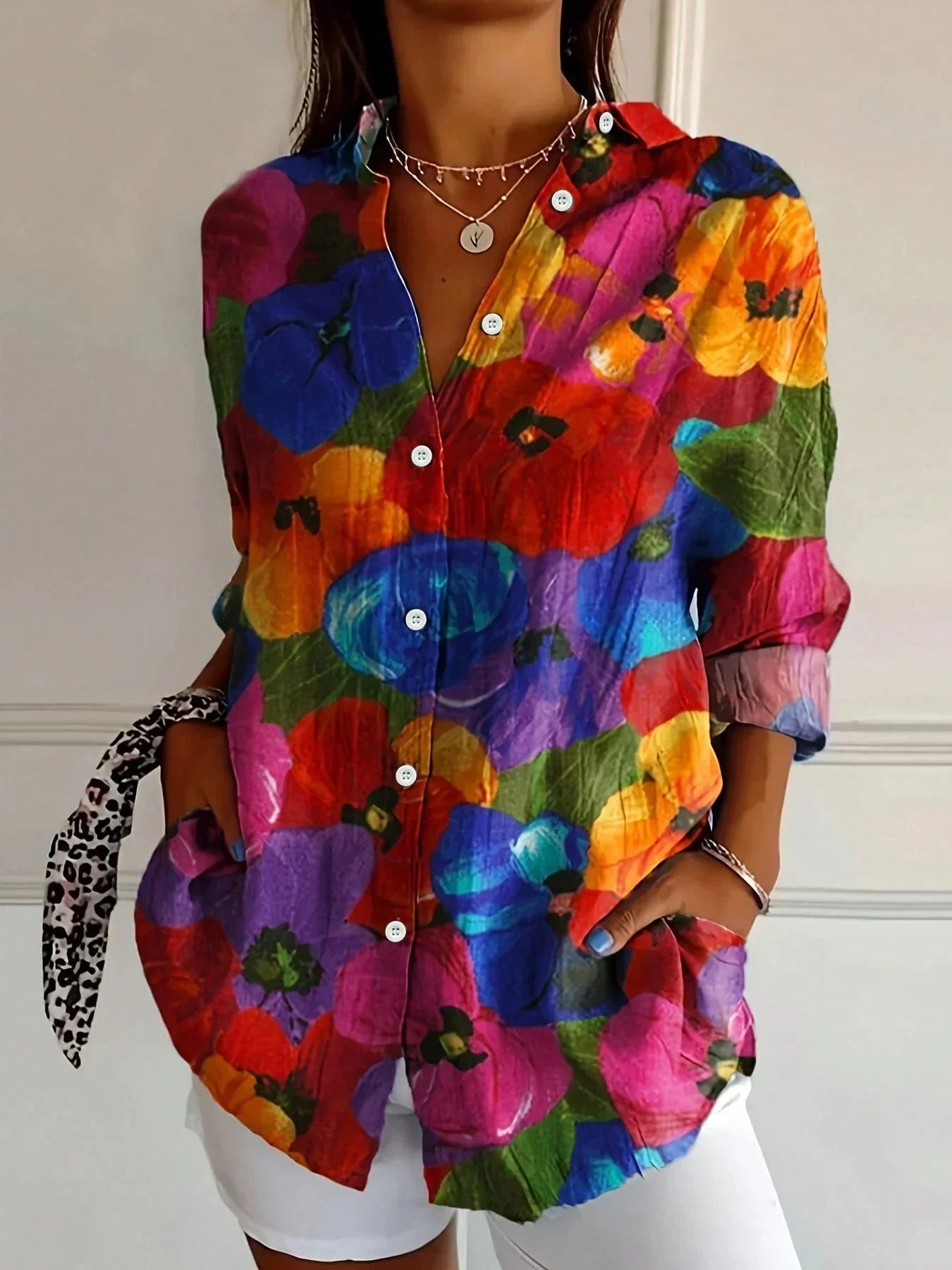 Multicolor Abstract Print Relaxed Fit Blouse | Ardent Collection 5