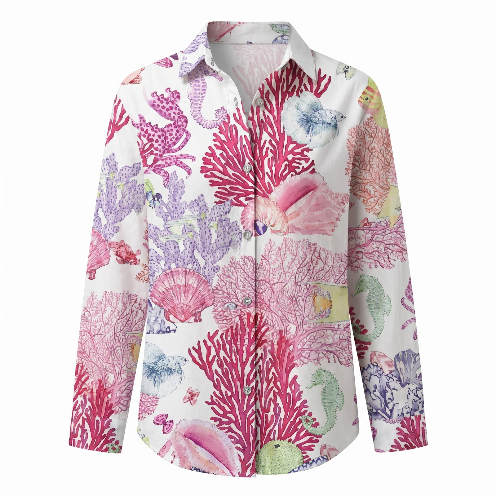 Multicolor Abstract Print Split V-Neck Roll-Up Sleeve Relaxed Blouse | Astra Collection 7