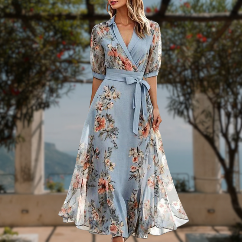 Multicolor Floral Flowing Maxi Wedding Guest Dress | Willow Collection 0