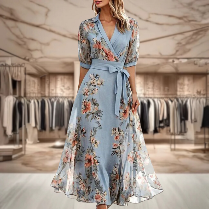 Multicolor Floral Flowing Maxi Wedding Guest Dress | Willow Collection 1