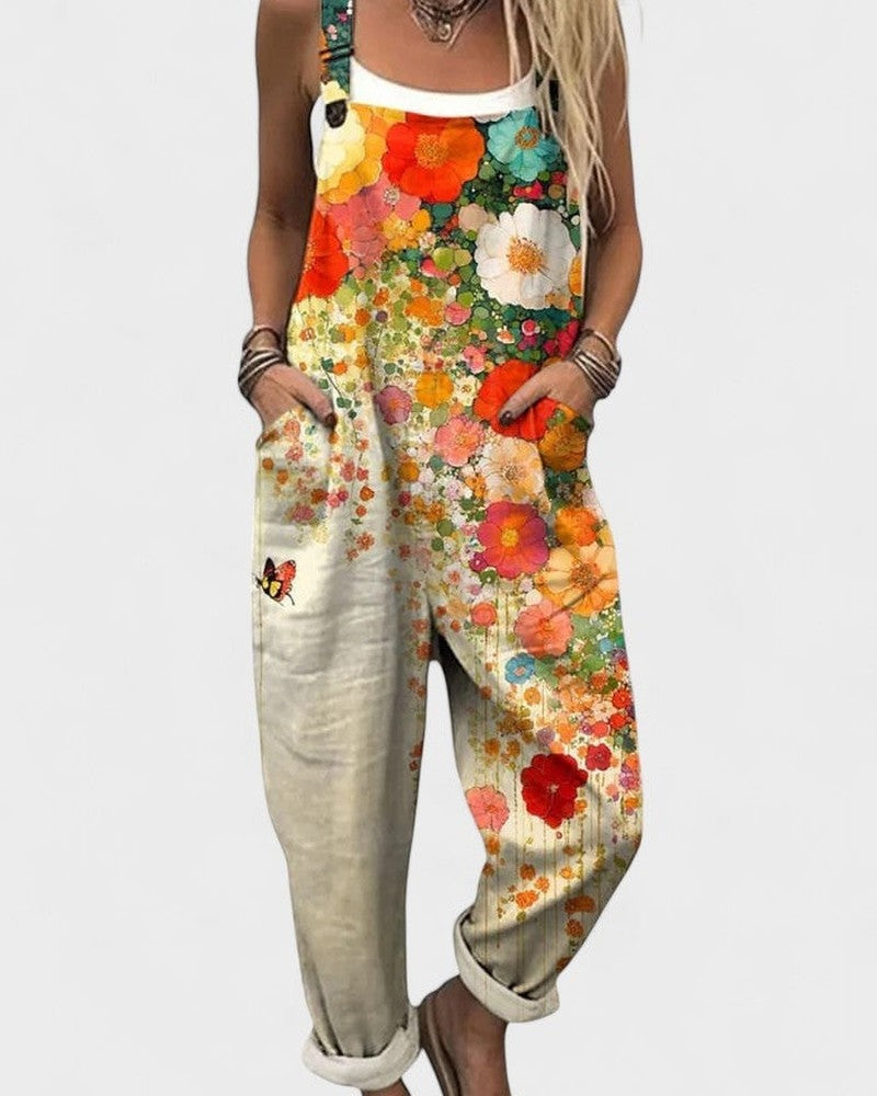 Multicolor Floral Print Relaxed Fit Jumpsuit Women | Solara Collection 0
