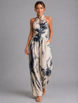 Multicolor Printed Wide-Leg Jumpsuit for Women | Solara Collection 0
