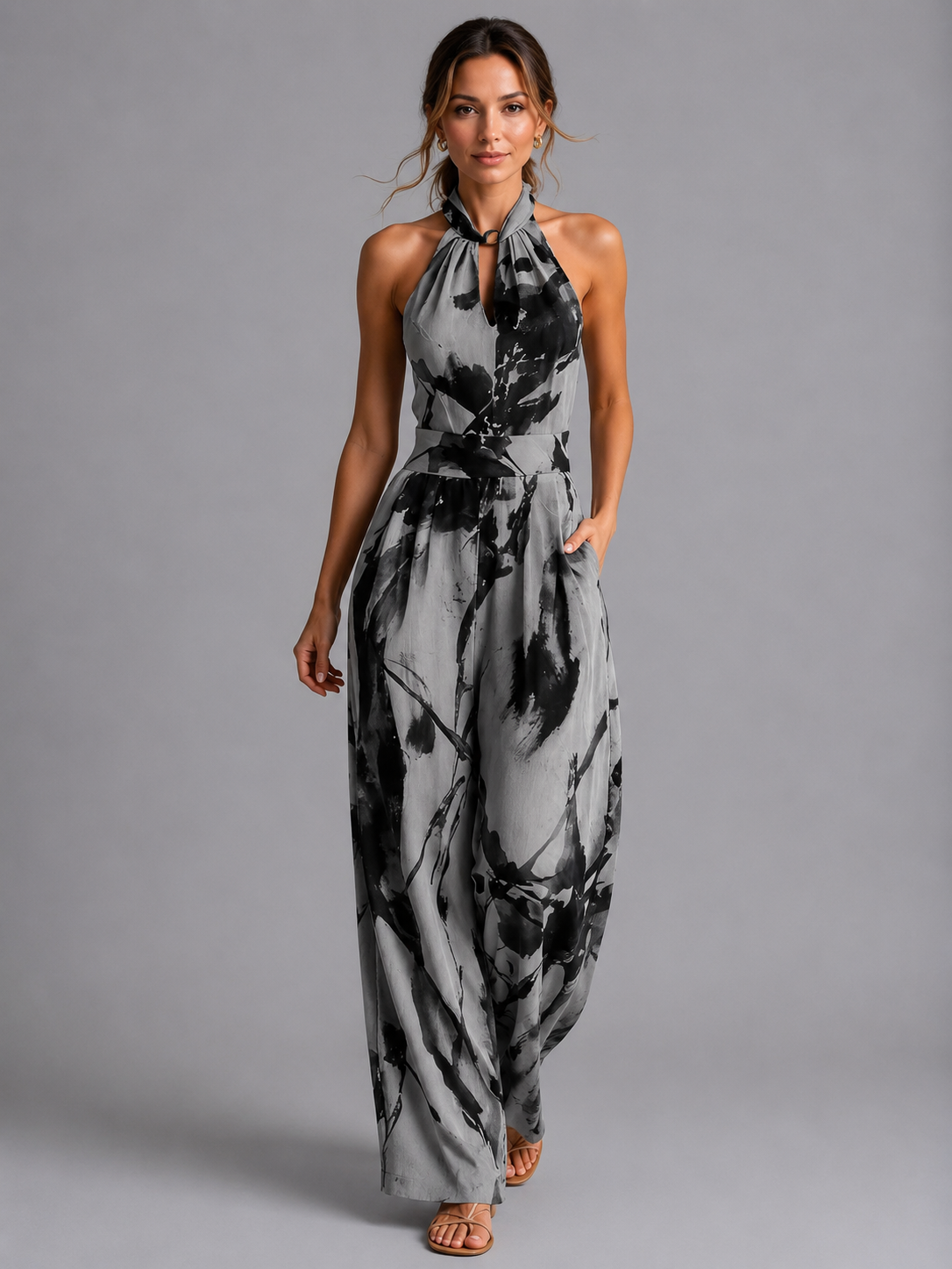Multicolor Printed Wide-Leg Jumpsuit for Women | Solara Collection 2
