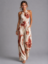 Multicolor Printed Wide-Leg Jumpsuit for Women | Solara Collection 3