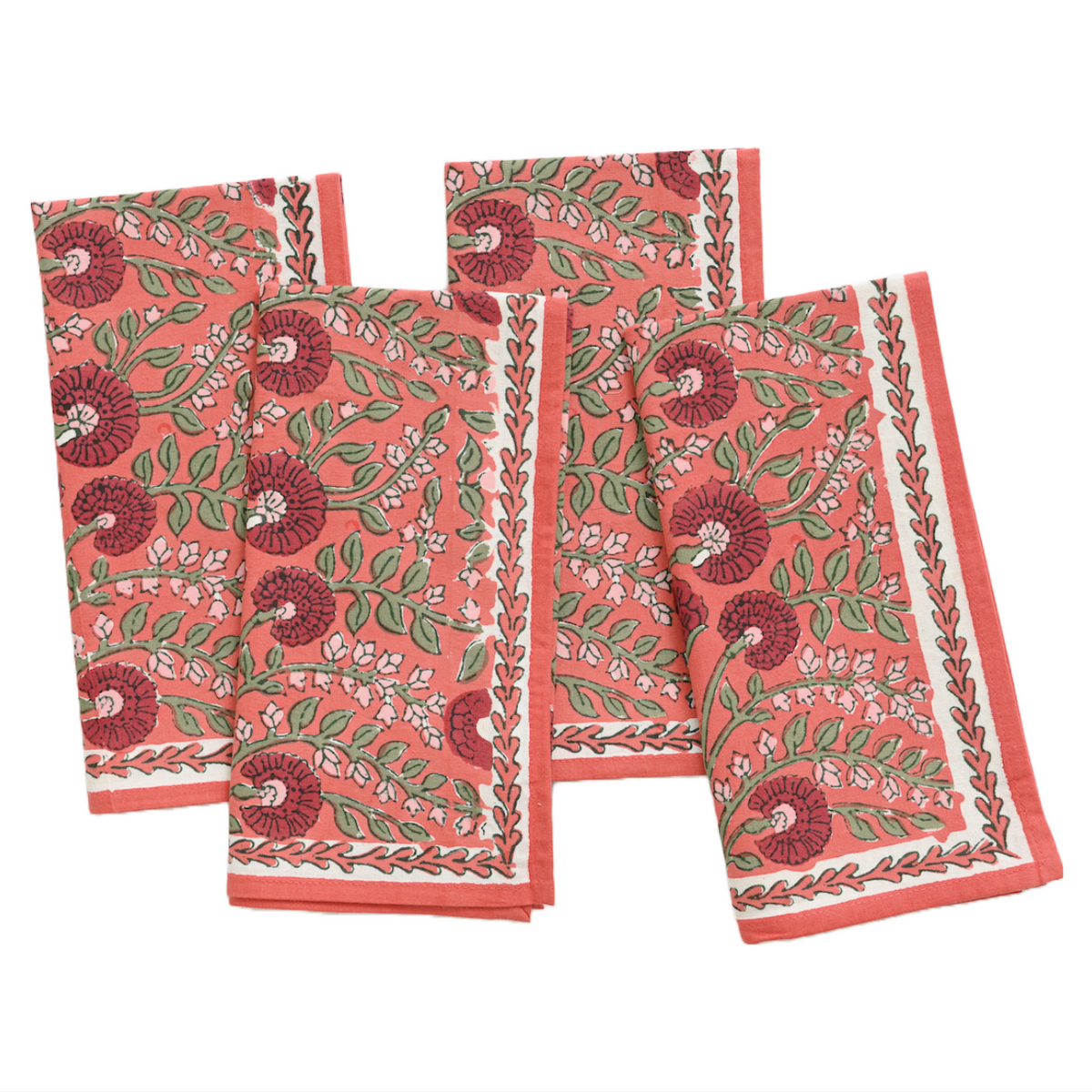 Cactus Flower Red Napkin Set of 4