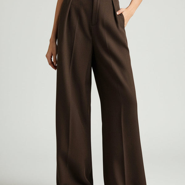 Neutral High Waist Wide Leg Trousers for Office and Smart-Casual Wear | Haven Collection 2