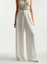 Neutral High Waist Wide Leg Trousers for Office and Smart-Casual Wear | Haven Collection 4
