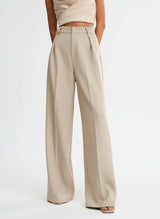 Neutral High Waist Wide Leg Trousers for Office and Smart-Casual Wear | Haven Collection 7
