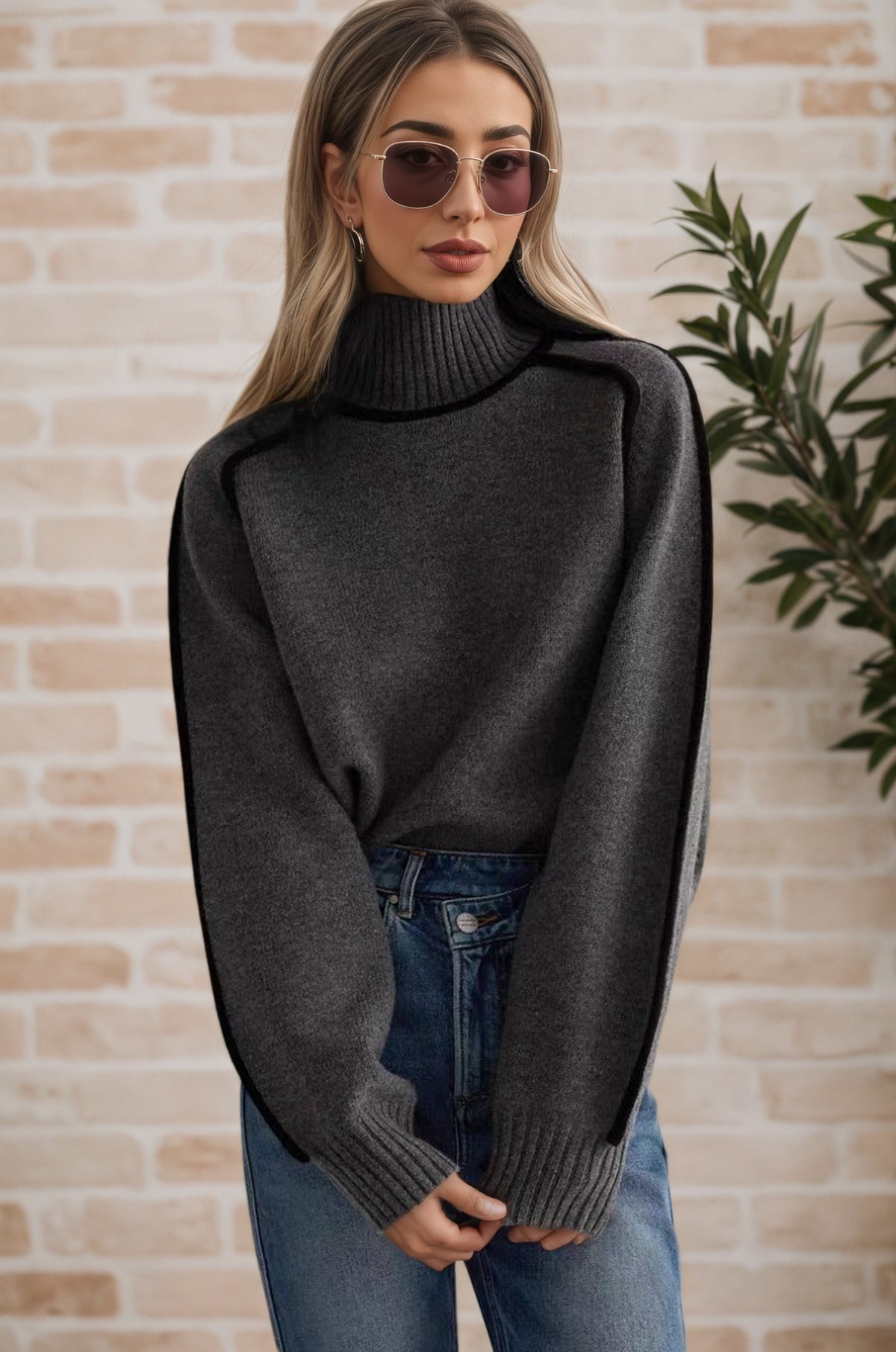 Women's Knit Turtleneck Winter Sweater | Elegant Long-Sleeve Pullover Top