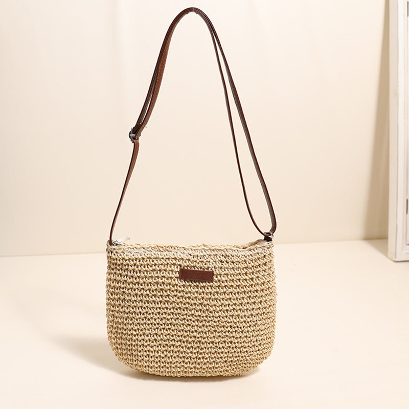 Minimalist Woven Straw Tote – Effortless Organic Shoulder Bag