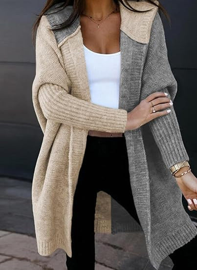 Women's Knitted Winter Cardigan | Oversized Loose Hooded Sweater