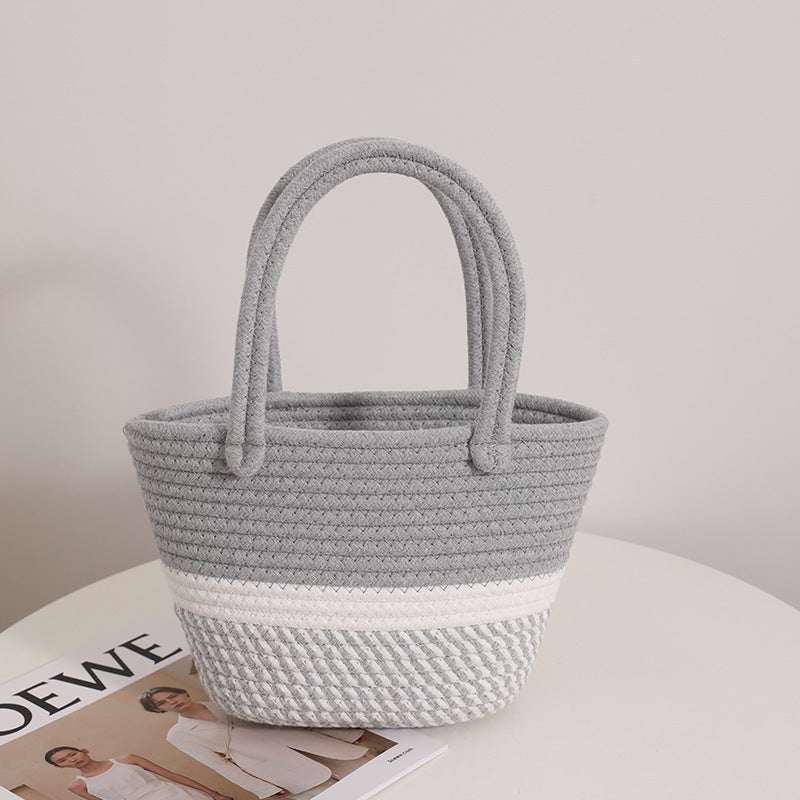 Handwoven Cotton Rope Carryall – Artisan Tote for Everyday Elegance