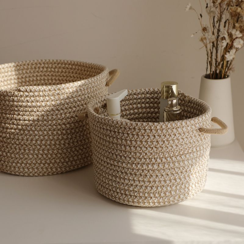 Handwoven Round Cotton Storage Baskets