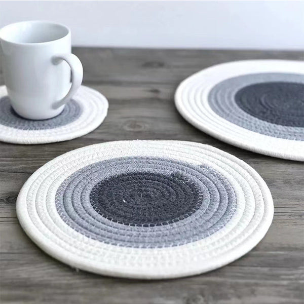 Handwoven Cotton Coasters – Natural & Heat-Resistant Table Protectors