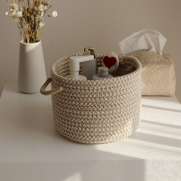 Handwoven Round Cotton Storage Baskets