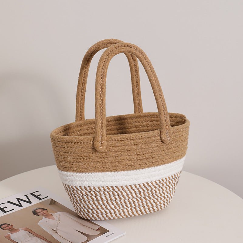Handwoven Cotton Rope Carryall – Artisan Tote for Everyday Elegance