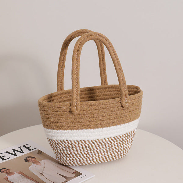 Handwoven Cotton Rope Carryall – Artisan Tote for Everyday Elegance