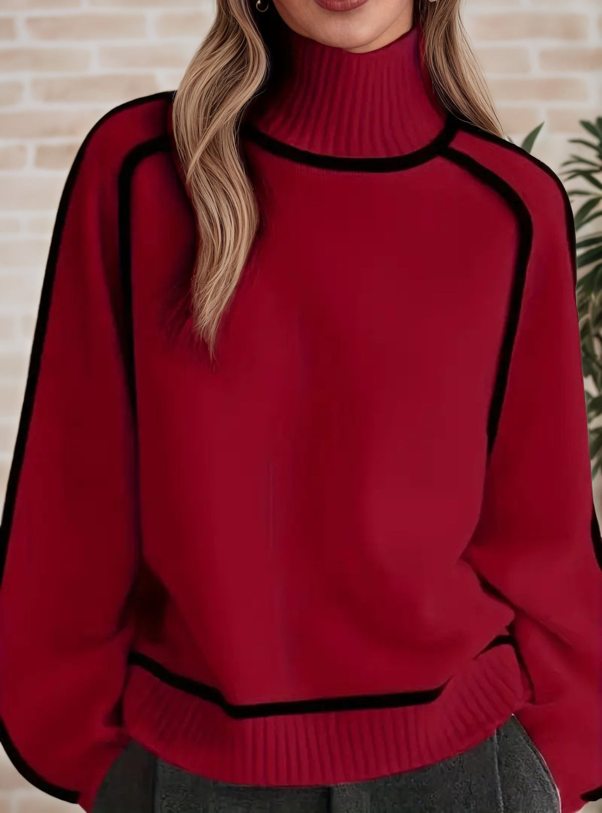 Women's Knit Turtleneck Winter Sweater | Elegant Long-Sleeve Pullover Top
