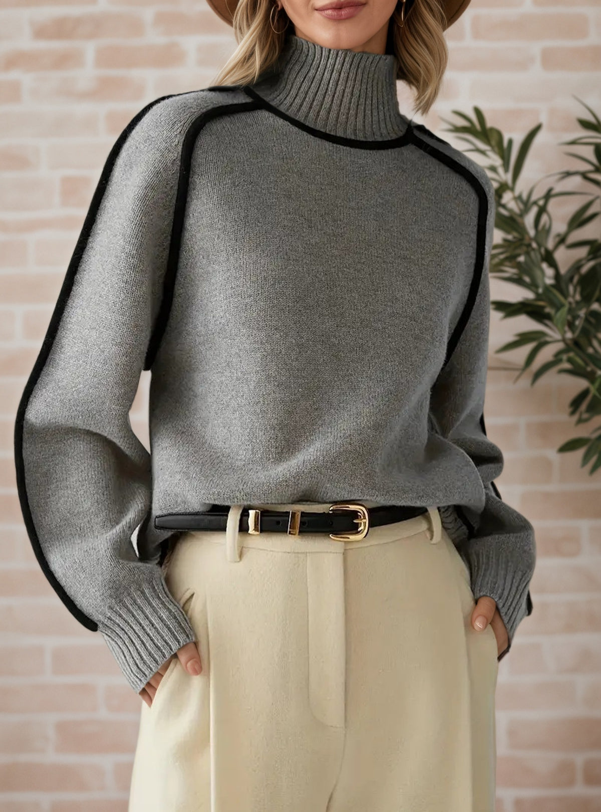 Women's Knit Turtleneck Winter Sweater | Elegant Long-Sleeve Pullover Top