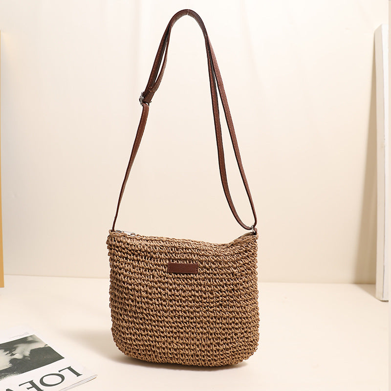 Minimalist Woven Straw Tote – Effortless Organic Shoulder Bag