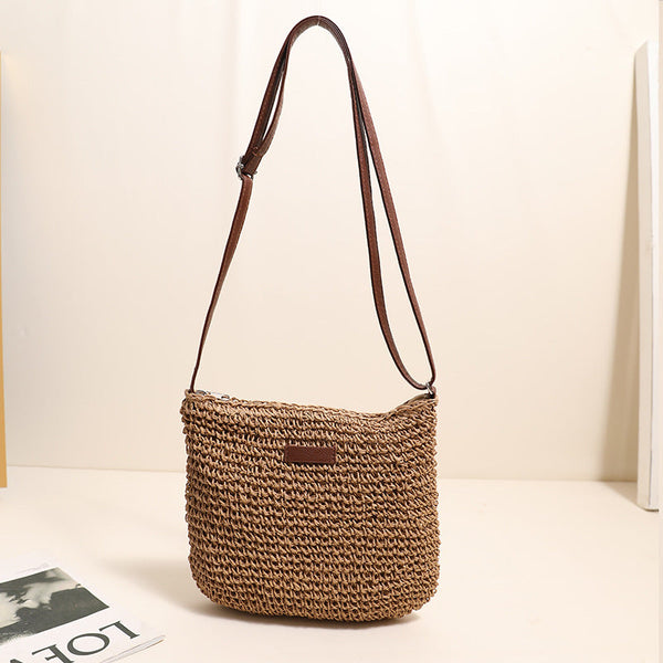 Minimalist Woven Straw Tote – Effortless Organic Shoulder Bag