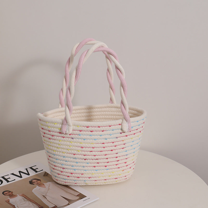 Handwoven Cotton Rope Carryall – Artisan Tote for Everyday Elegance