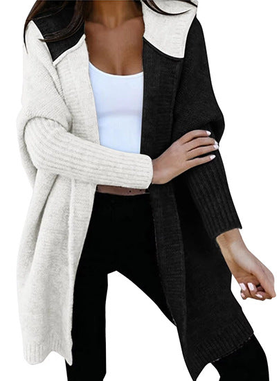 Women's Knitted Winter Cardigan | Oversized Loose Hooded Sweater