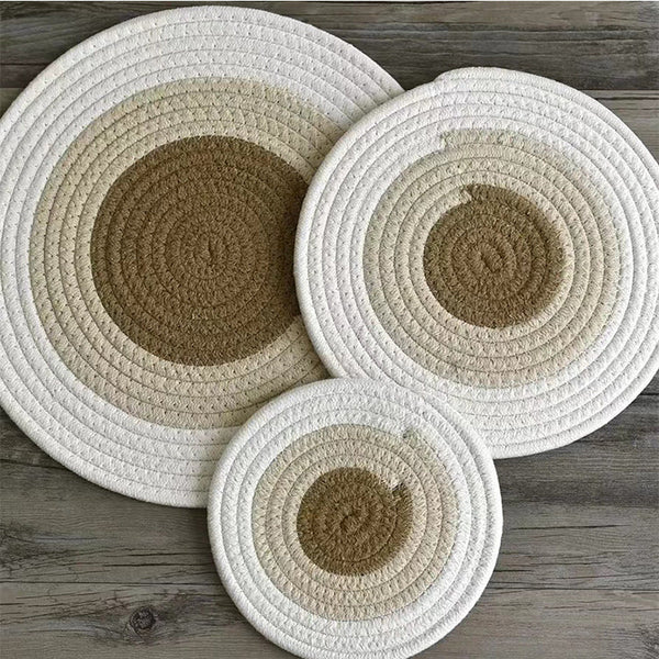 Handwoven Cotton Coasters – Natural & Heat-Resistant Table Protectors