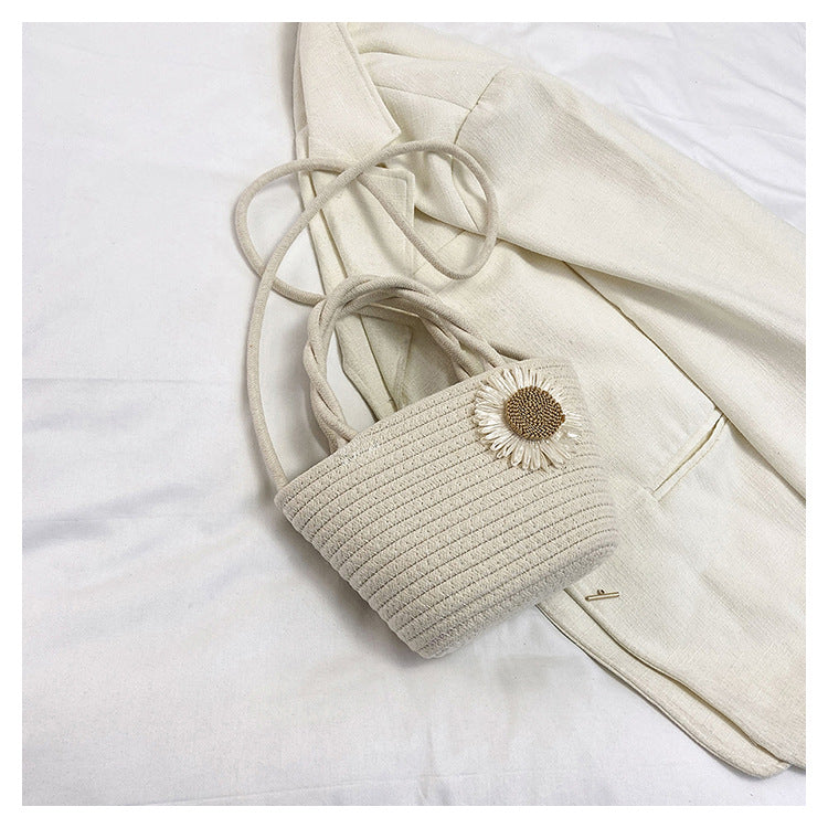 Rustic Cotton Rope Satchel – Handwoven Farmhouse Carryall