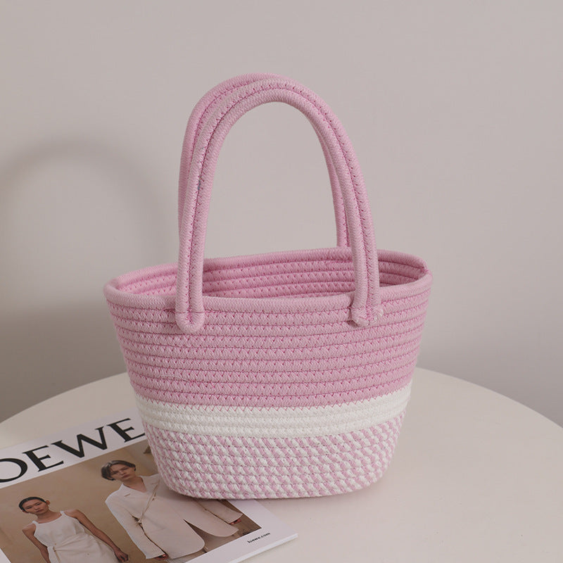 Handwoven Cotton Rope Carryall – Artisan Tote for Everyday Elegance