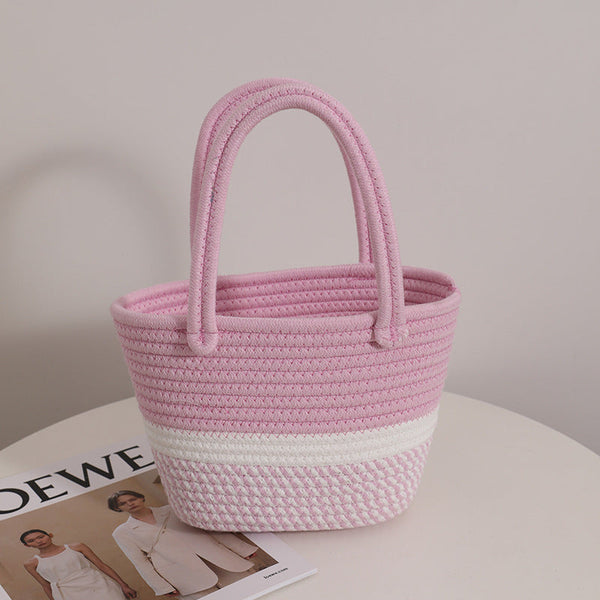 Handwoven Cotton Rope Carryall – Artisan Tote for Everyday Elegance