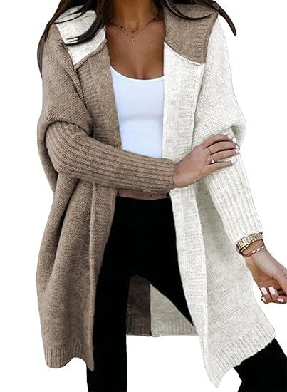 Women's Knitted Winter Cardigan | Oversized Loose Hooded Sweater