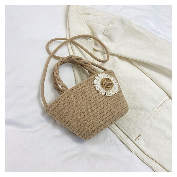Rustic Cotton Rope Satchel – Handwoven Farmhouse Carryall