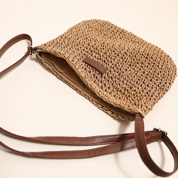 Minimalist Woven Straw Tote – Effortless Organic Shoulder Bag
