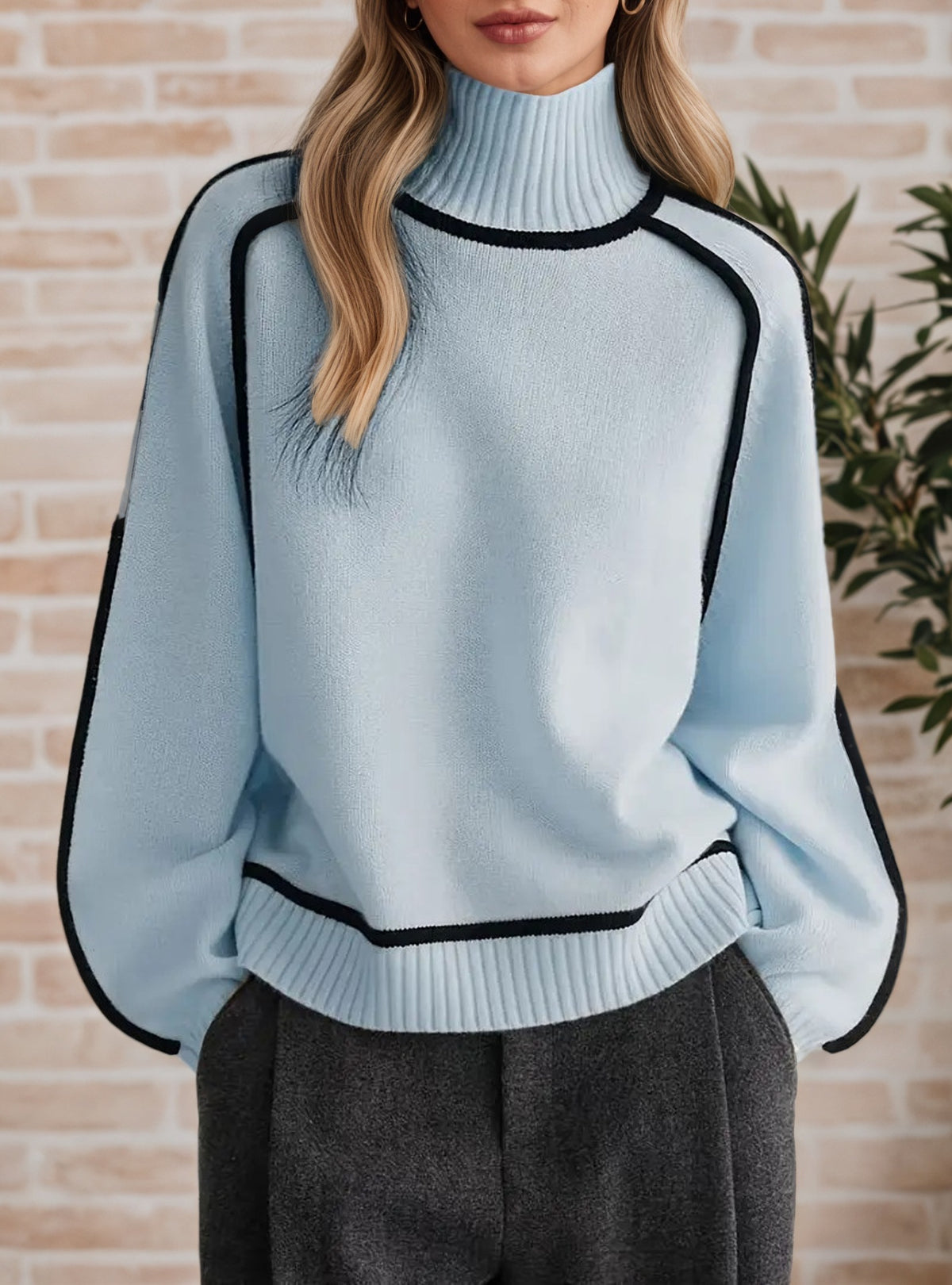 Women's Knit Turtleneck Winter Sweater | Elegant Long-Sleeve Pullover Top