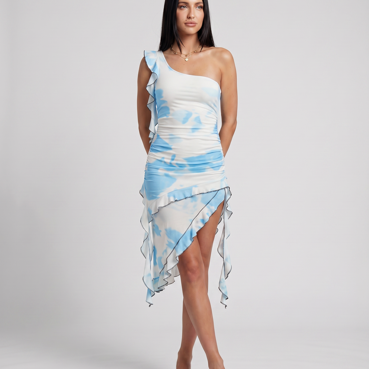 Maxine | One-Shoulder Bodycon Dress with Ruffle Detail