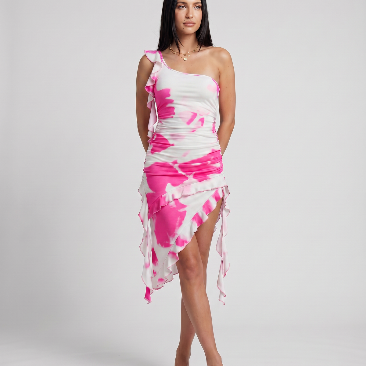 Maxine | One-Shoulder Bodycon Dress with Ruffle Detail