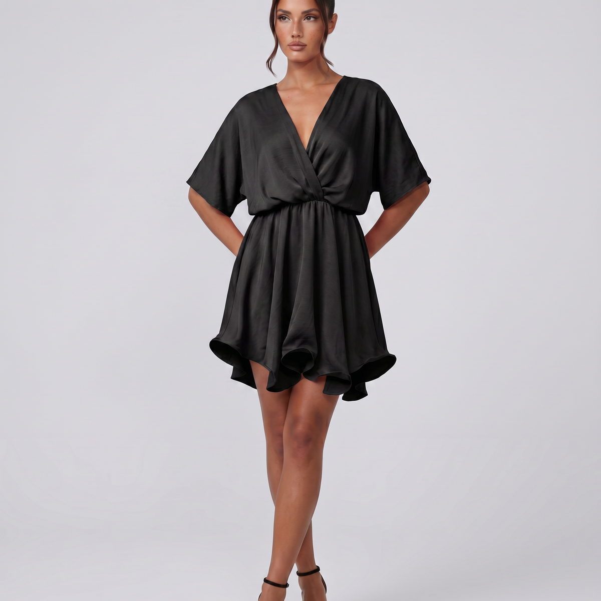 Blair | Mini Dress with Flutter Sleeves and Ruffle Hem
