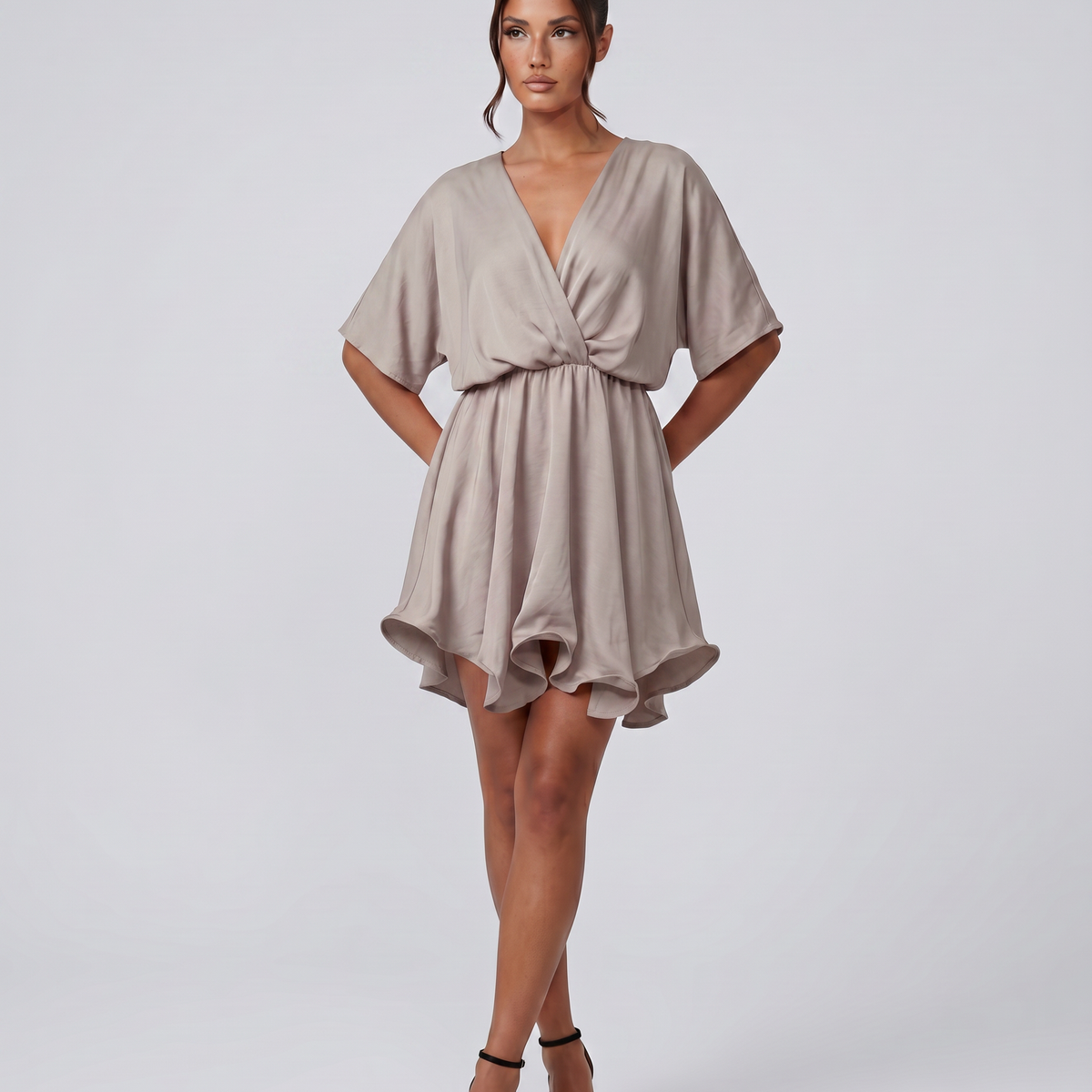 Blair | Mini Dress with Flutter Sleeves and Ruffle Hem