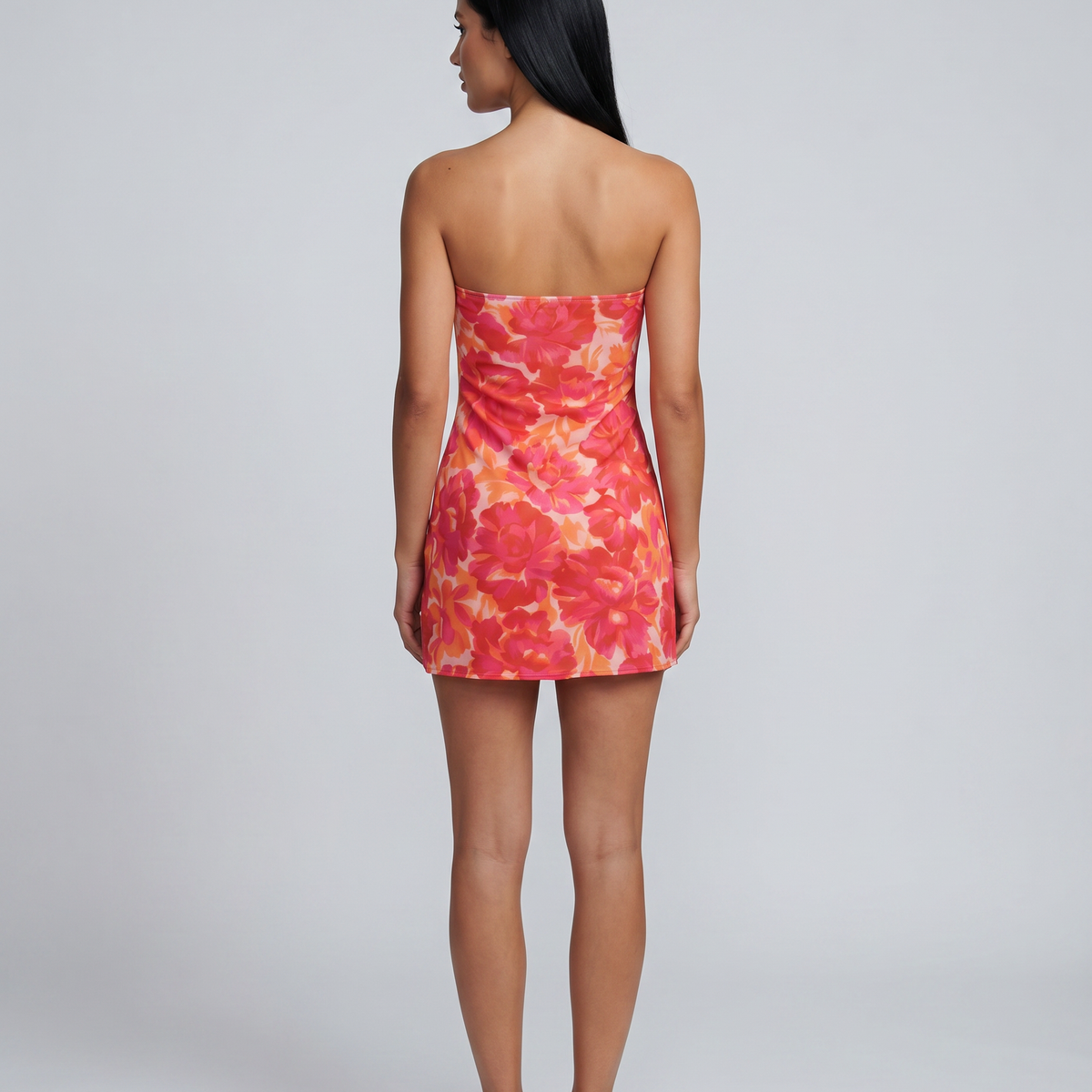 Tommie | Strapless Mini Dress with Floral Print
