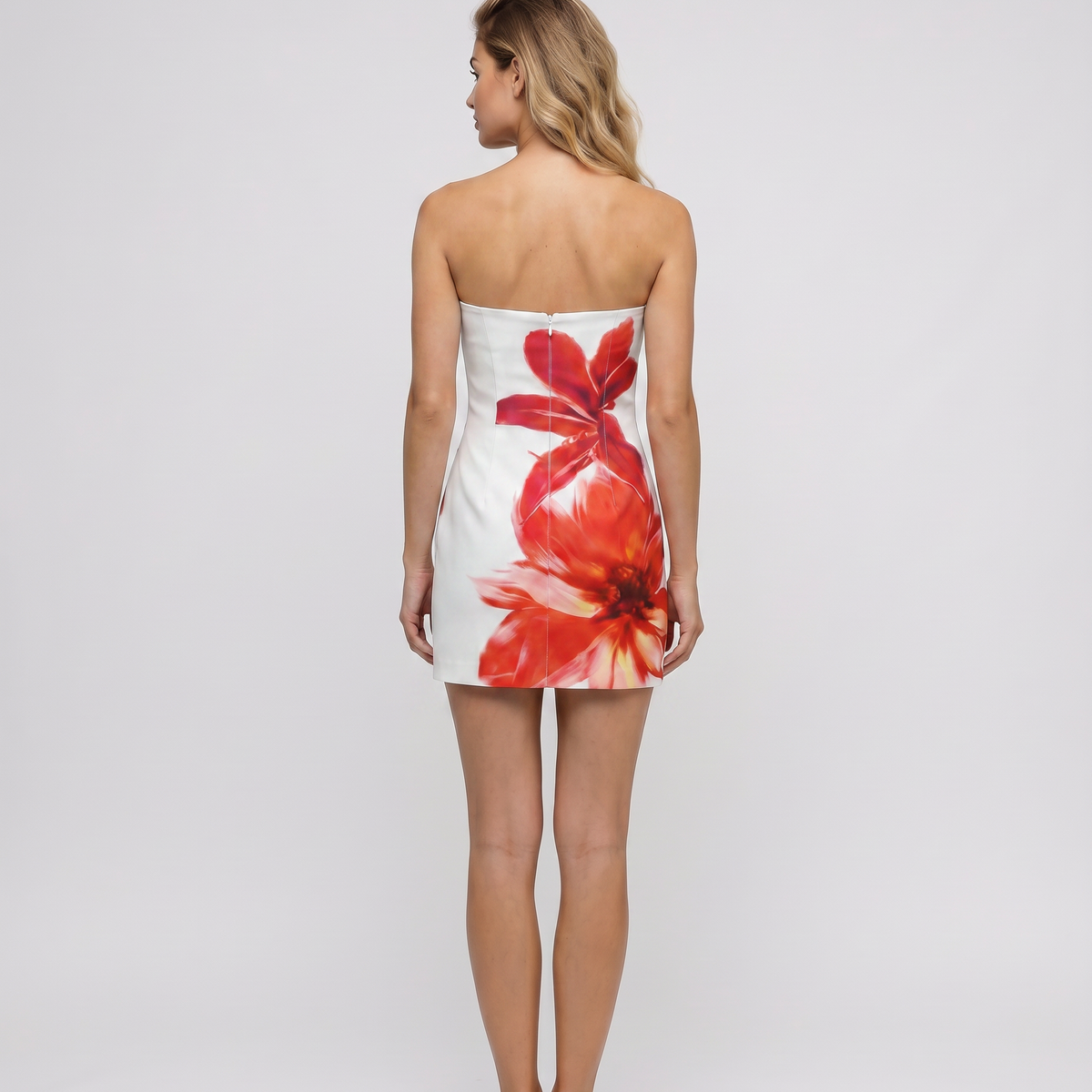 Sheena | Strapless Mini Dress with Floral Print