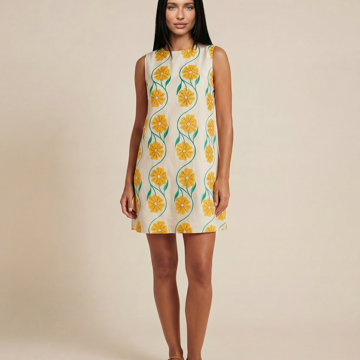 Sofia | Sleeveless Mini Dress with Floral Print