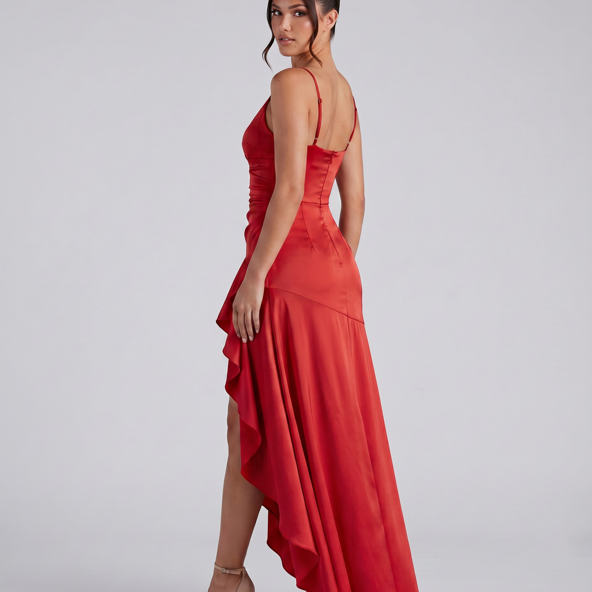 Chiara | Maxi Dress with Cowl Neck and Ruffle Hem