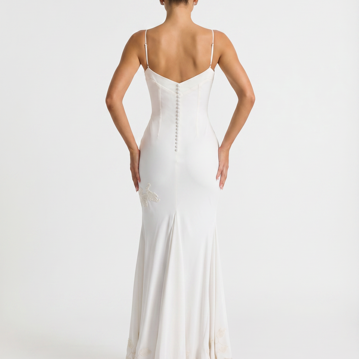 Tiffany | Maxi Dress with Beaded Embellishment and Asymmetric Hem