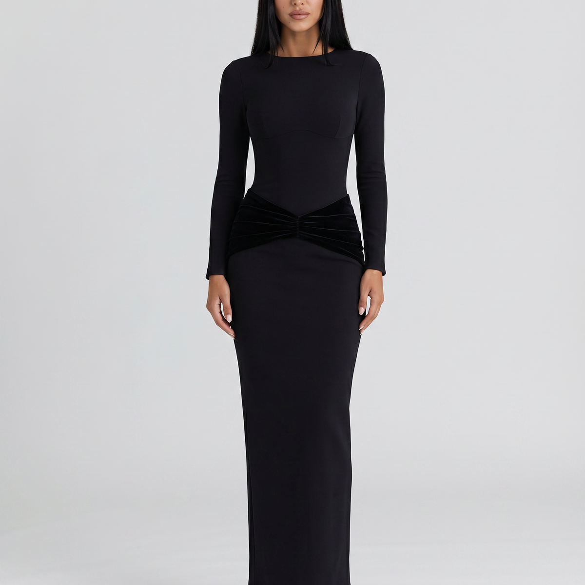 Teresa | Maxi Dress with Long Sleeves and Gathered Waist