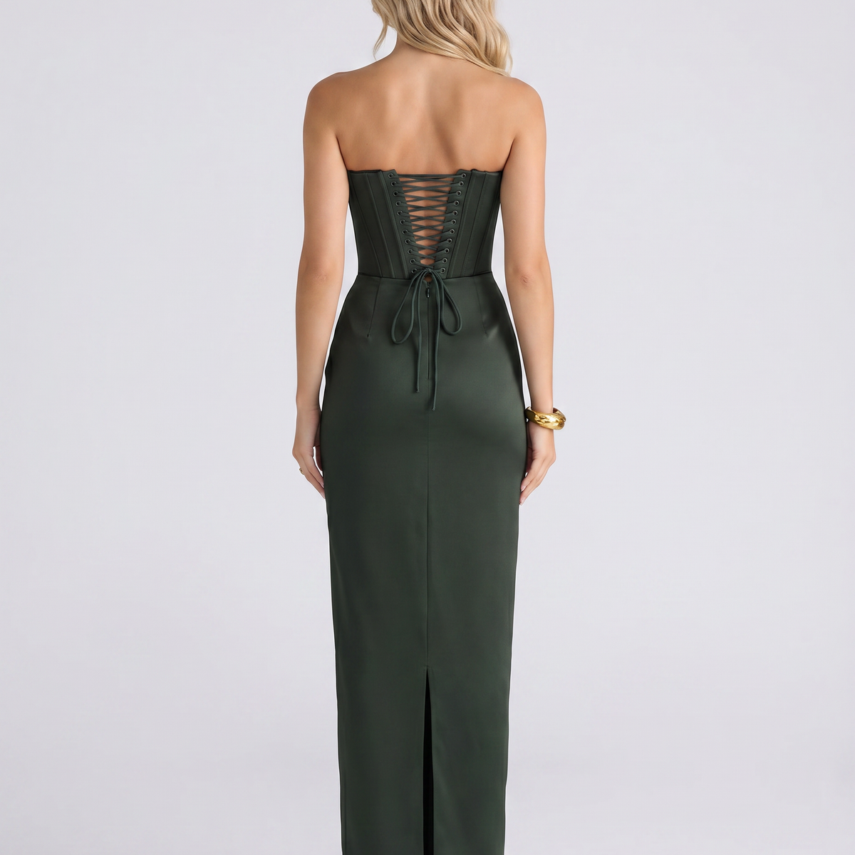 Erin | Strapless Maxi Dress with Corset Bodice