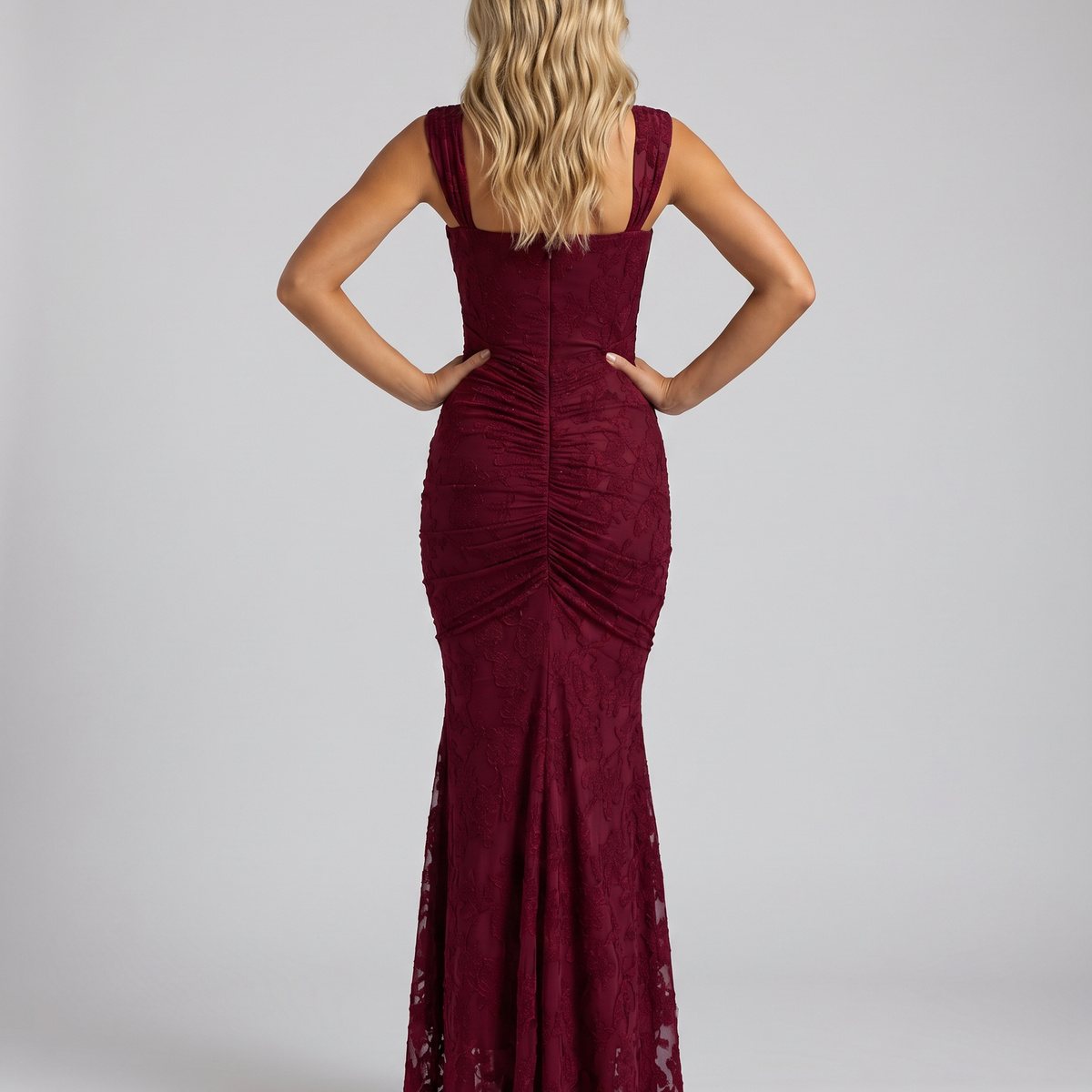 Marissa | Maxi Dress with Floral Lace Corset and Ruched Skirt