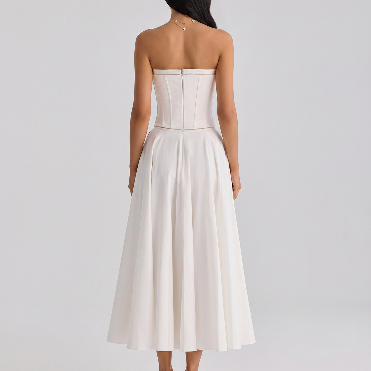 Deanne | Strapless Maxi Dress with Corset Bodice
