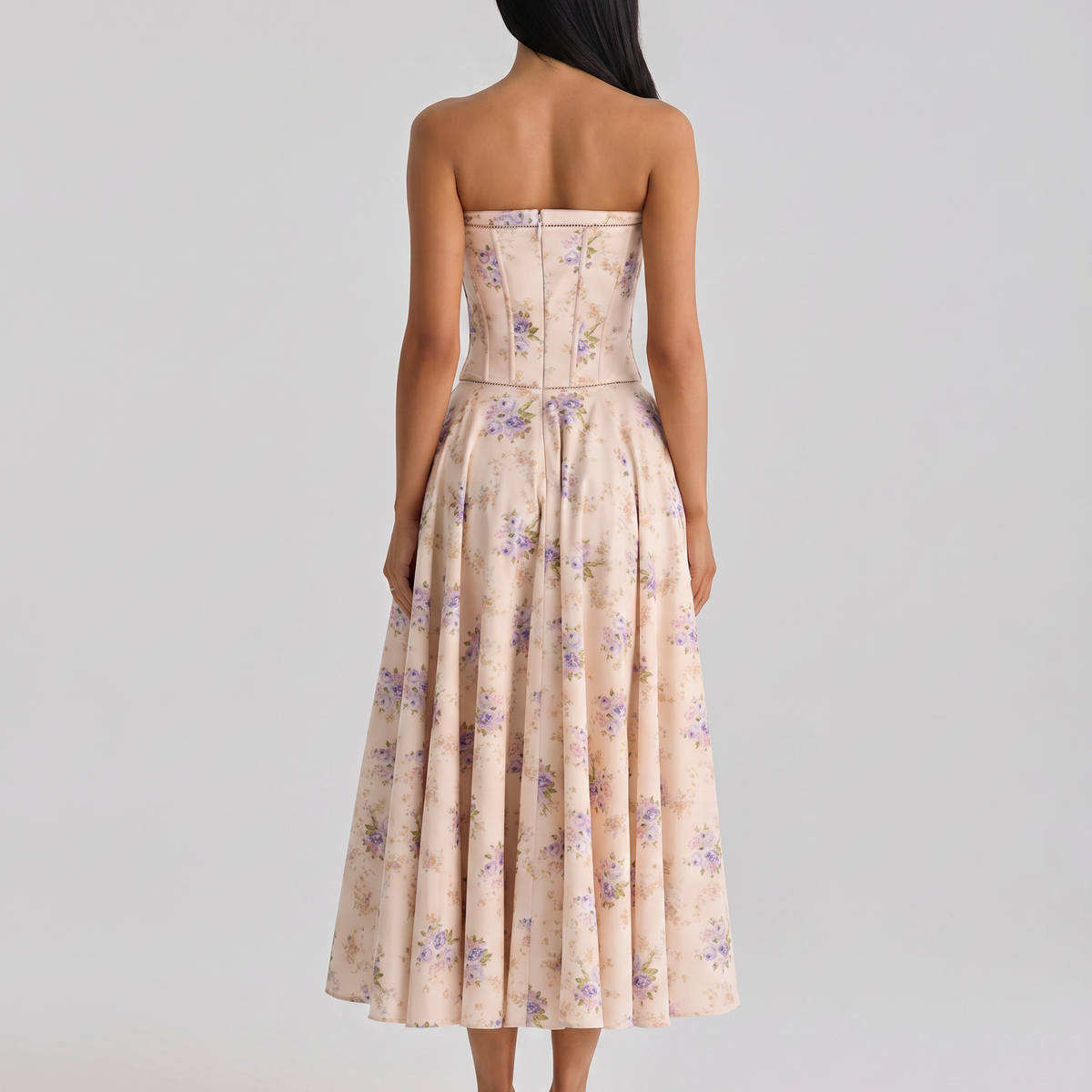 Deanne | Strapless Maxi Dress with Corset Bodice