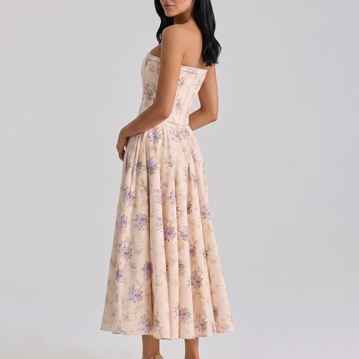 Deanne | Strapless Maxi Dress with Corset Bodice